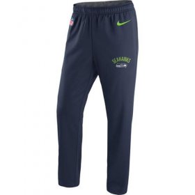Wholesale Cheap Men\'s Seattle Seahawks Nike College Navy Circuit Sideline Performance Pants
