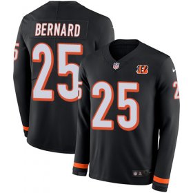Wholesale Cheap Nike Bengals #25 Giovani Bernard Black Team Color Men\'s Stitched NFL Limited Therma Long Sleeve Jersey