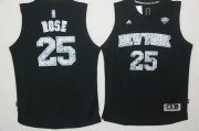 Wholesale Cheap Men's New York Knicks #25 Derrick Rose Black Diamond Stitched NBA Adidas Revolution 30 Swingman Jersey