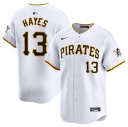 Cheap Men's Pittsburgh Pirates #13 Ke'Bryan Hayes White Home Limited Baseball Stitched Jersey