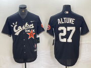 Cheap Men's Houston Astros #27 Jose Altuve Black Cactus Jack Cool Base Jersey