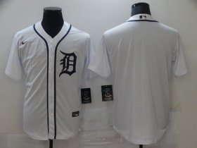 Wholesale Cheap Men\'s Detroit Tigers Blank White Stitched MLB Cool Base Nike Jersey