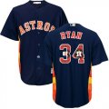 Wholesale Cheap Astros #34 Nolan Ryan Navy Blue Team Logo Fashion Stitched MLB Jersey