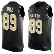 Wholesale Cheap Nike Saints #89 Josh Hill Black Team Color Men's Stitched NFL Limited Tank Top Jersey