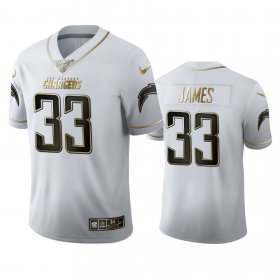 Wholesale Cheap Los Angeles Chargers #33 Derwin James Jr Men\'s Nike White Golden Edition Vapor Limited NFL 100 Jersey