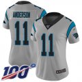 Wholesale Cheap Nike Panthers #11 Robby Anderson Silver Women's Stitched NFL Limited Inverted Legend 100th Season Jersey