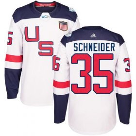 Wholesale Cheap Team USA #35 Cory Schneider White 2016 World Cup Stitched Youth NHL Jersey
