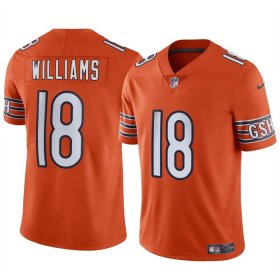 Cheap Men\'s Chicago Bears #18 Caleb Williams Orange 2024 Draft F.U.S.E. Vapor Football Stitched Jersey