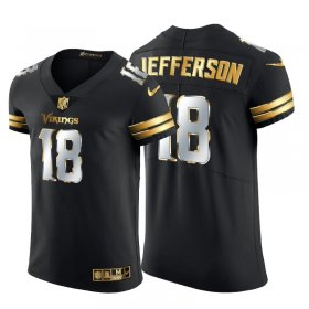 Wholesale Cheap Minnesota Vikings #18 Justin Jefferson Men\'s Nike Black Edition Vapor Untouchable Elite NFL Jersey