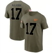 Wholesale Cheap Men's Washington Commanders #17 Terry McLaurin 2022 Olive Salute to Service T-Shirt