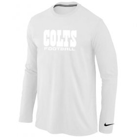 Wholesale Cheap Nike Indianapolis Colts Authentic Font Long Sleeve T-Shirt White