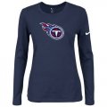 Wholesale Cheap Women's Nike Tennessee Titans Of The City Long Sleeve Tri-Blend NFL T-Shirt Dark Blue