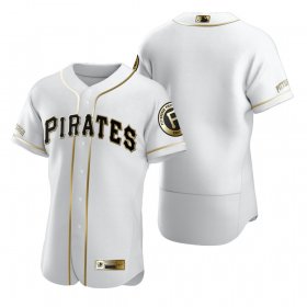 Wholesale Cheap Pittsburgh Pirates Blank White Nike Men\'s Authentic Golden Edition MLB Jersey