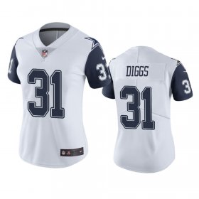 Wholesale Cheap Women\'s Dallas Cowboys #31 Trevon Diggs White Color Rush Limited Jersey