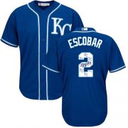 Wholesale Cheap Royals #2 Alcides Escobar Royal Blue Team Logo Fashion Stitched MLB Jersey