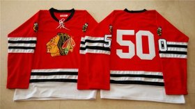 Wholesale Cheap Mitchell And Ness 1960-61 Blackhawks #50 Corey Crawford Red Stitched NHL Jersey