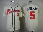 Wholesale Cheap Braves #5 Freddie Freeman Cream Alternate Cool Base Stitched MLB Jersey