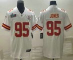 Cheap Men's Kansas City Chiefs #95 Chris Jones White Super Bowl LVII Patch Vapor Untouchable Limited Stitched Jersey