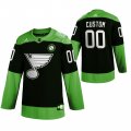 Wholesale Cheap St. Louis Blues Custom Men's Adidas Green Hockey Fight nCoV Limited NHL Jersey