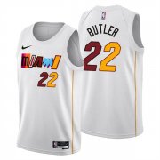 Wholesale Cheap Men's Miami Heat #22 Jimmy Butler 2022-23 White City Edition Stitched Jersey