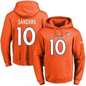 Wholesale Cheap Nike Broncos #10 Emmanuel Sanders Orange Name & Number Pullover NFL Hoodie