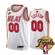 Wholesale Cheap Men's Miami Heat Active Player Custom White 2023 Finals Classic Edition With NO.6 Patch Stitched Basketball Jersey