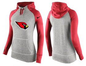 Wholesale Cheap Women\'s Nike Arizona Cardinals Performance Hoodie Grey & Red_3