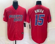 Cheap Men's Puerto Rico Baseball #15 Emmanuel Rivera 2023 Red World Classic With Patch Stitched Jersey
