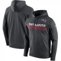 Wholesale Cheap Men's New England Patriots Nike Anthracite Sideline Circuit Pullover Performance Hoodie