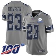 Wholesale Cheap Nike Cowboys #23 Darian Thompson Gray Men's Stitched With Established In 1960 Patch NFL Limited Inverted Legend 100th Season Jersey
