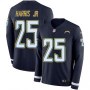 Wholesale Cheap Nike Chargers #25 Chris Harris Jr Navy Blue Team Color Men's Stitched NFL Limited Therma Long Sleeve Jersey
