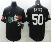 Wholesale Cheap Men's Los Angeles Dodgers #50 Mookie Betts Black Mexico 2020 World Series Cool Base Nike Jersey