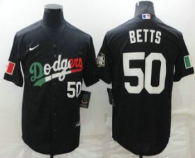 Wholesale Cheap Men\'s Los Angeles Dodgers #50 Mookie Betts Black Mexico 2020 World Series Cool Base Nike Jersey