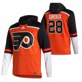 Wholesale Cheap Philadelphia Flyers #28 Claude Giroux Adidas Reverse Retro Pullover Hoodie Orange