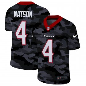 Cheap Houston Texans #4 Deshaun Watson Men\'s Nike 2020 Black CAMO Vapor Untouchable Limited Stitched NFL Jersey