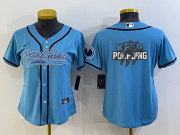 Wholesale Cheap Women's Carolina Panthers Blue Team Big Logo With Patch Cool Base Stitched Baseball Jersey