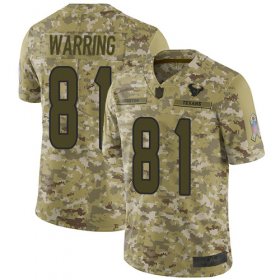 Wholesale Cheap Nike Texans #81 Kahale Warring Camo Men\'s Stitched NFL Limited 2018 Salute To Service Jersey