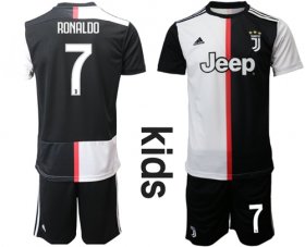 Wholesale Cheap Juventus #7 Ronaldo Home Kid Soccer Club Jersey