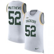 Wholesale Cheap Nike Packers #52 Clay Matthews White Men's Stitched NFL Limited Rush Tank Top Jersey