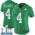 Wholesale Cheap Nike Eagles #4 Jake Elliott Green Super Bowl LII Women's Stitched NFL Limited Rush Jersey