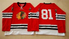 Wholesale Cheap Mitchell And Ness 1960-61 Blackhawks #81 Marian Hossa Red Stitched NHL Jersey