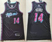 Wholesale Cheap Men's Miami Heat #14 Tyler Herro Black 2019 Ultimate Software Stitched City Edition Jersey