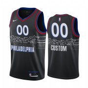 Wholesale Cheap Men's Nike 76ers Custom Personalized Swingman Black NBA 2020-21 City Edition Jersey