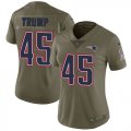 Wholesale Cheap Nike Patriots #45 Donald Trump Olive Women's Stitched NFL Limited 2017 Salute to Service Jersey