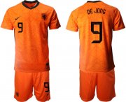 Wholesale Cheap Men 2020-2021 European Cup Netherlands home orange 9 Nike Soccer Jersey