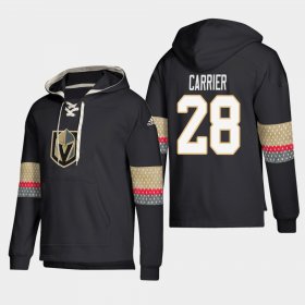 Wholesale Cheap Vegas Golden Knights #28 William Carrier Black adidas Lace-Up Pullover Hoodie