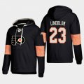 Wholesale Cheap Philadelphia Flyers #23 Oskar Lindblom Black adidas Lace-Up Pullover Hoodie