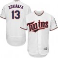 Wholesale Cheap Twins #13 Ehire Adrianza White Flexbase Authentic Collection Stitched MLB Jersey