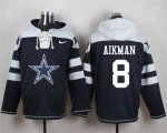 Wholesale Cheap Nike Cowboys #8 Troy Aikman Navy Blue Player Pullover NFL Hoodie