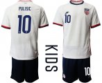 Wholesale Cheap Youth 2020-2021 Season National team United States home white 10 Soccer Jersey1